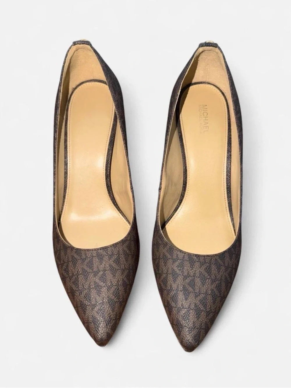 Michael Kors Genuine Calfskin Leather Pointed-Toe Heel Pumps